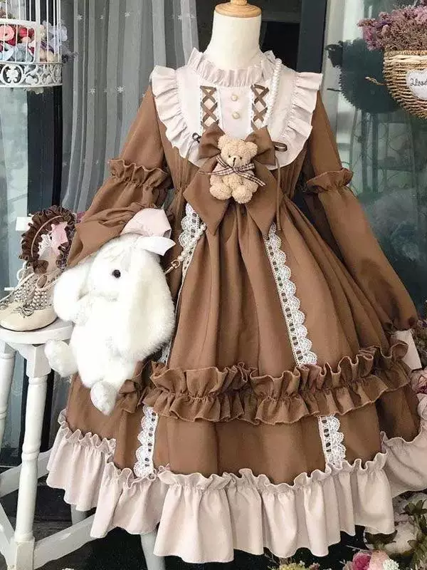 甘ロリータ テディベアリボン スウィートドレス