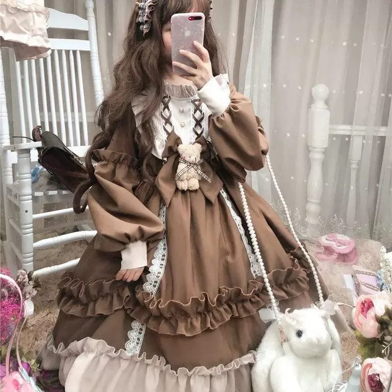 甘ロリータ テディベアリボン スウィートドレス