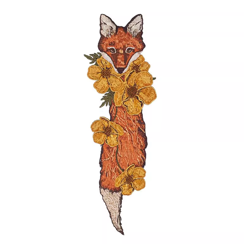 アンティーク花狐 刺繍タイ