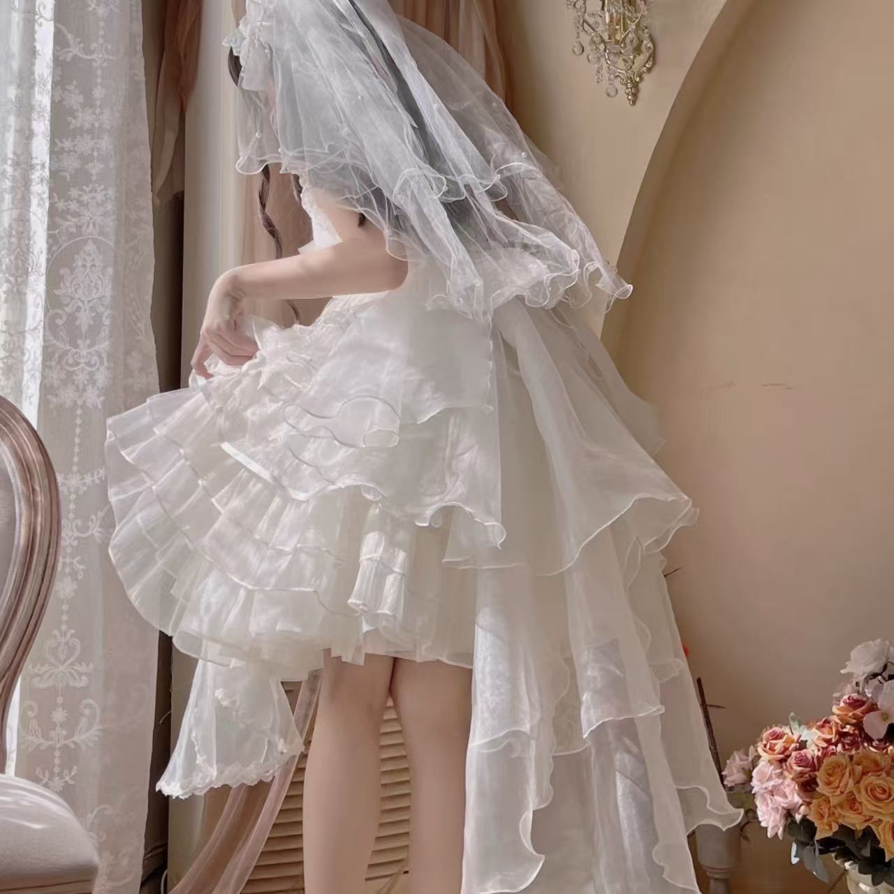 甘ロリータ ムーンシャドウスターリバー・ウェディングサスペンダードレス