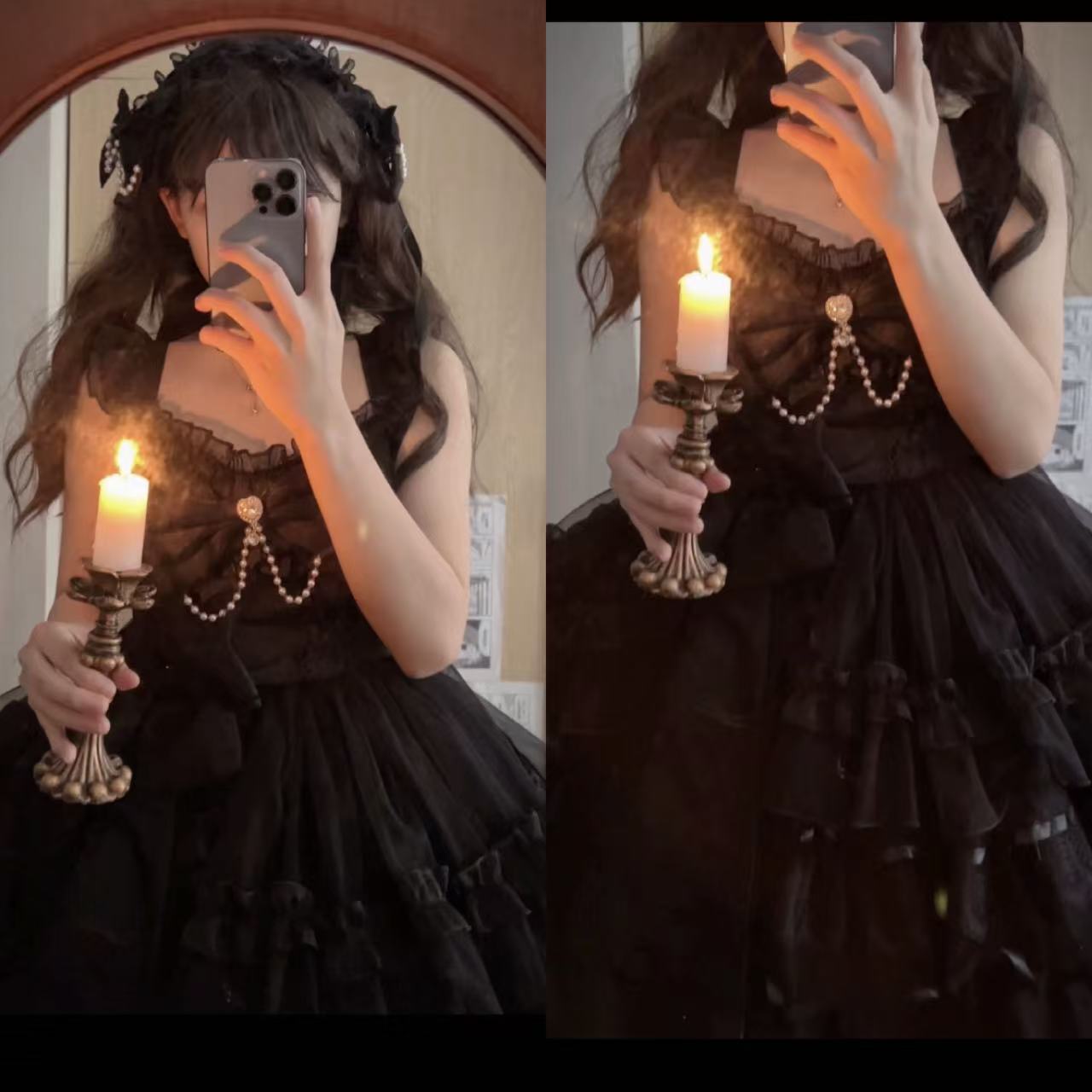 甘ロリータ ムーンシャドウスターリバー・ウェディングサスペンダードレス