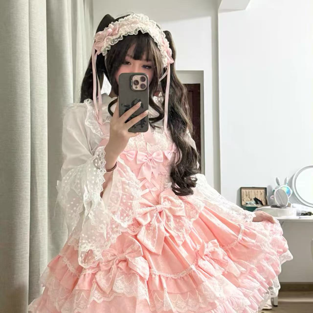 甘ロリータ 和風メイド風・スイートワンピースドレス