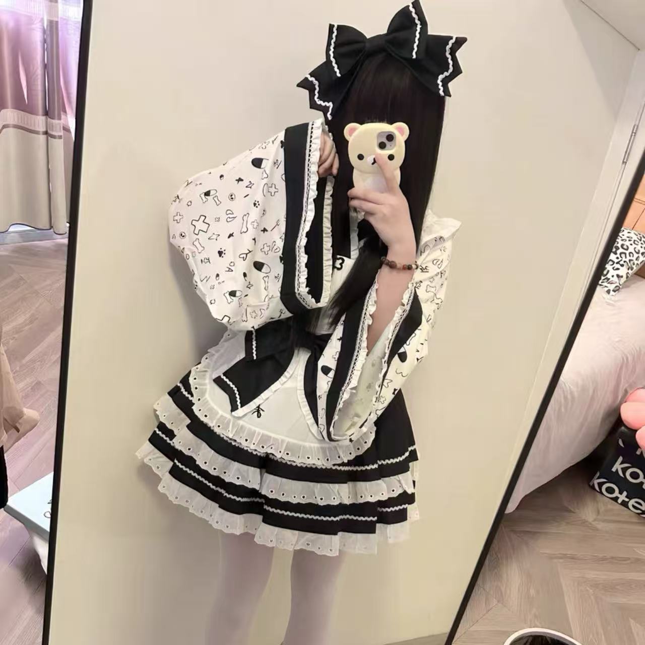 【ロリータ】和風ロリータ　メイド風　甘くて可愛い　ワンピース　ドレス