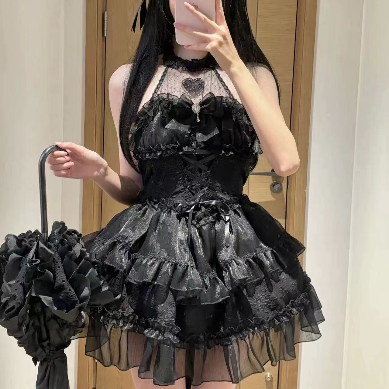 ホワイトシュガーガール 【ロリータワンピース】 ホルターネック 夏服 オリジナルデザイン新作