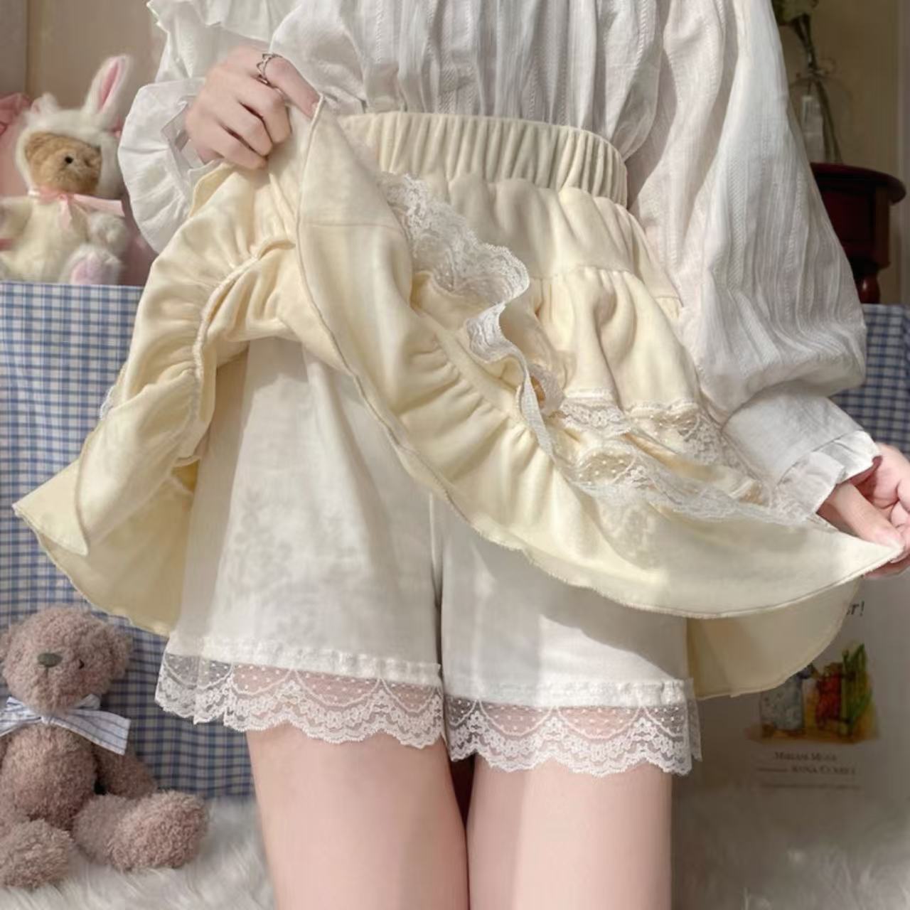 甘ロリータ レースケーキチュチュ・ミニ丈スカート