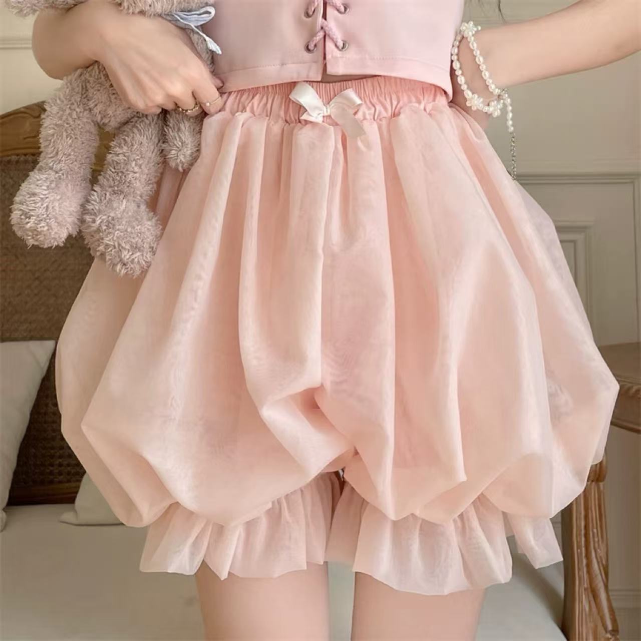 甘ロリータ パンプキンパンツ・露出防止ショートパンツ