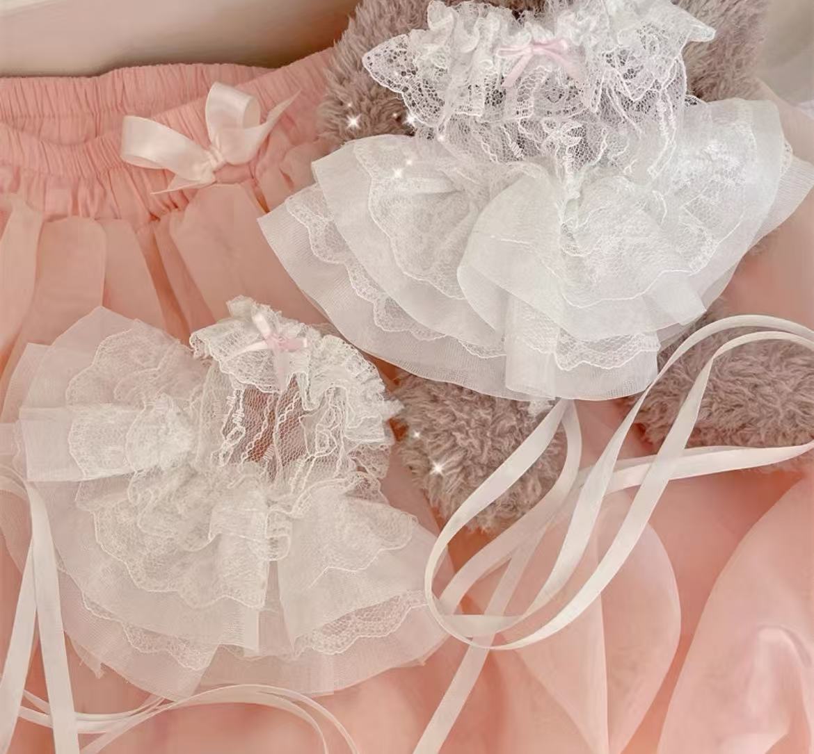 甘ロリータ バレエスタイル・レースバンデージスリーブ