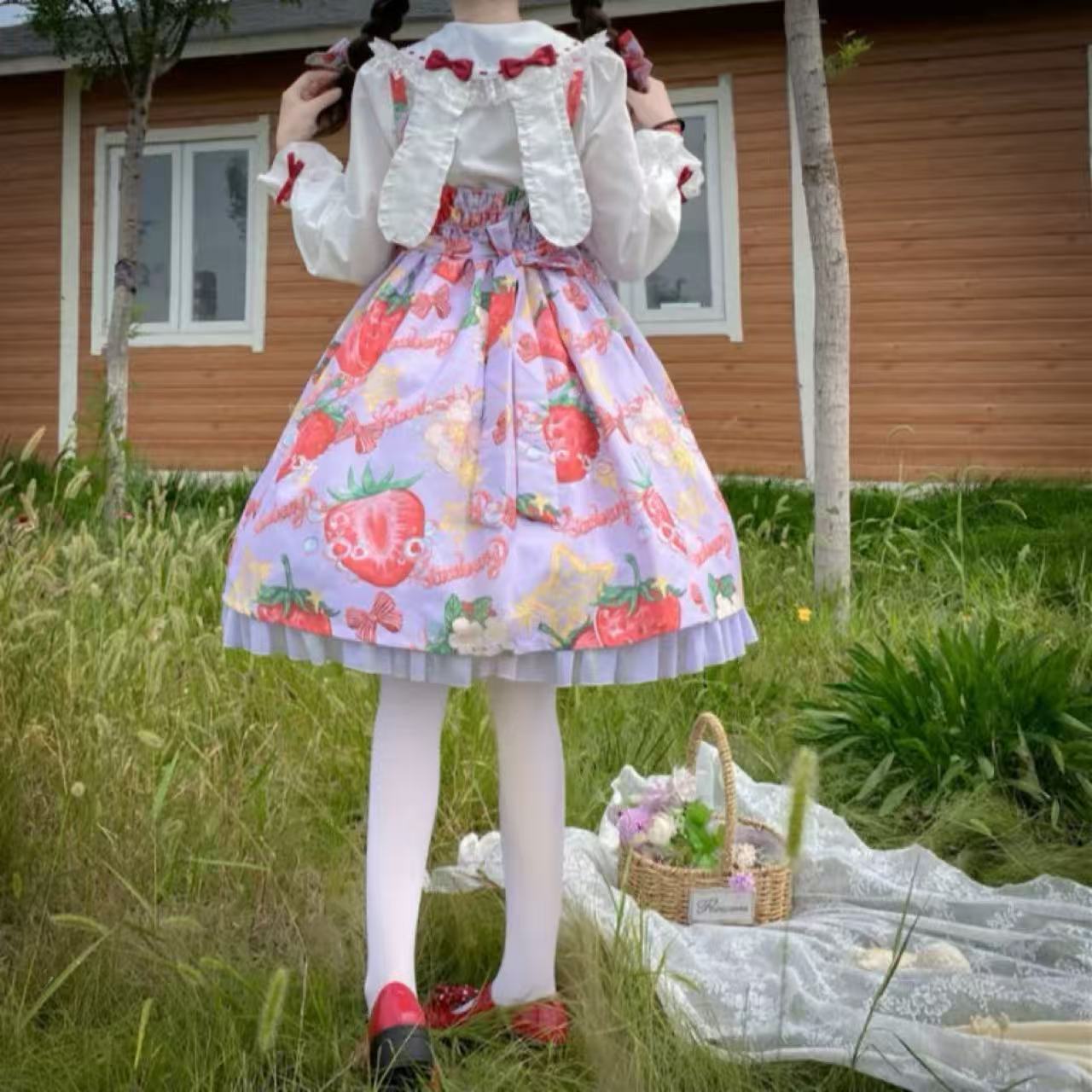 甘ロリータ うさぎ耳付き長袖シャツトップス