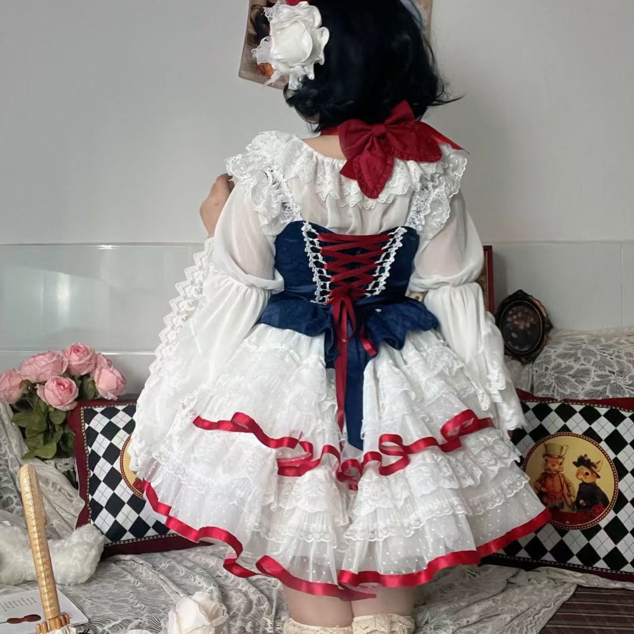 甘ロリータ ホワイトシュガーガール・白雪姫サスペンダードレス