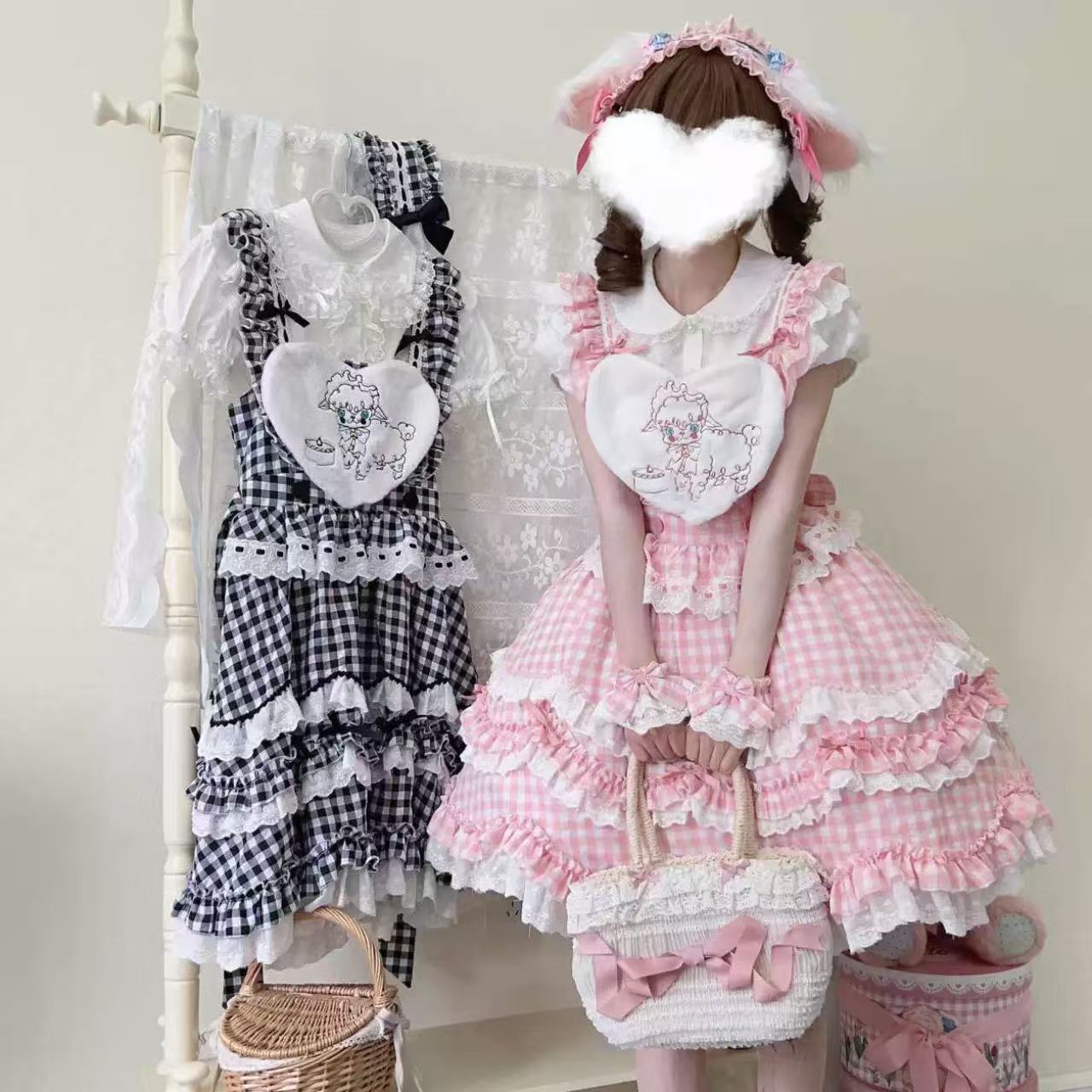 甘ロリータ ホワイトシュガーガール・サスペンダードレス