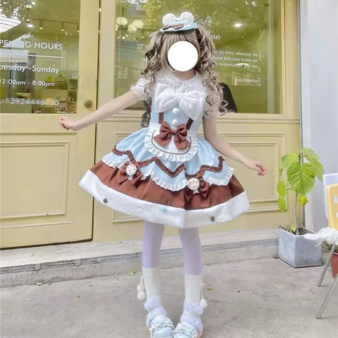 甘ロリータ ホワイトシュガーガール・ウィンターサスペンダードレス