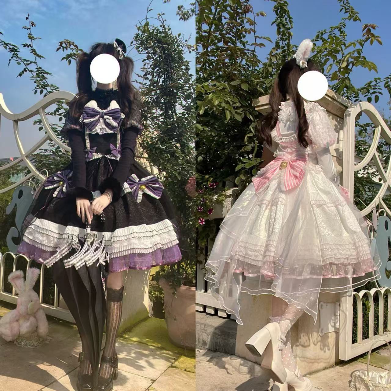 甘ロリータ ホワイトシュガーガール・秋冬サスペンダーワンピース