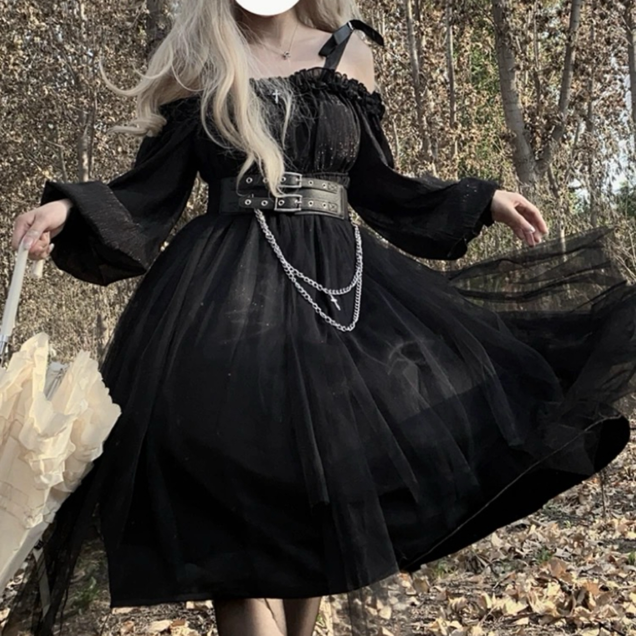 ゴスロリ 森の妖精風ゴシックロリータワンピース