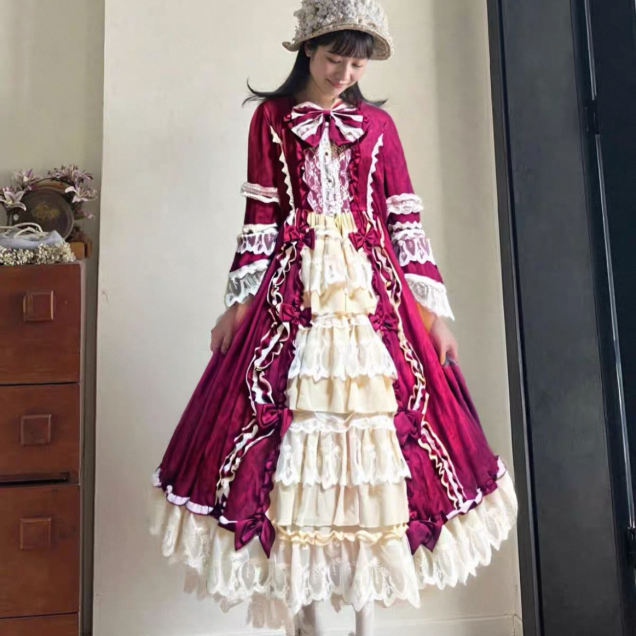 クラシカルロリータ ベルフレアスリーブプリンセスドレスワンピース