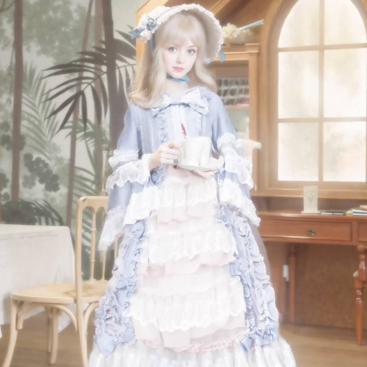 クラシカルロリータ ベルフレアスリーブプリンセスドレスワンピース