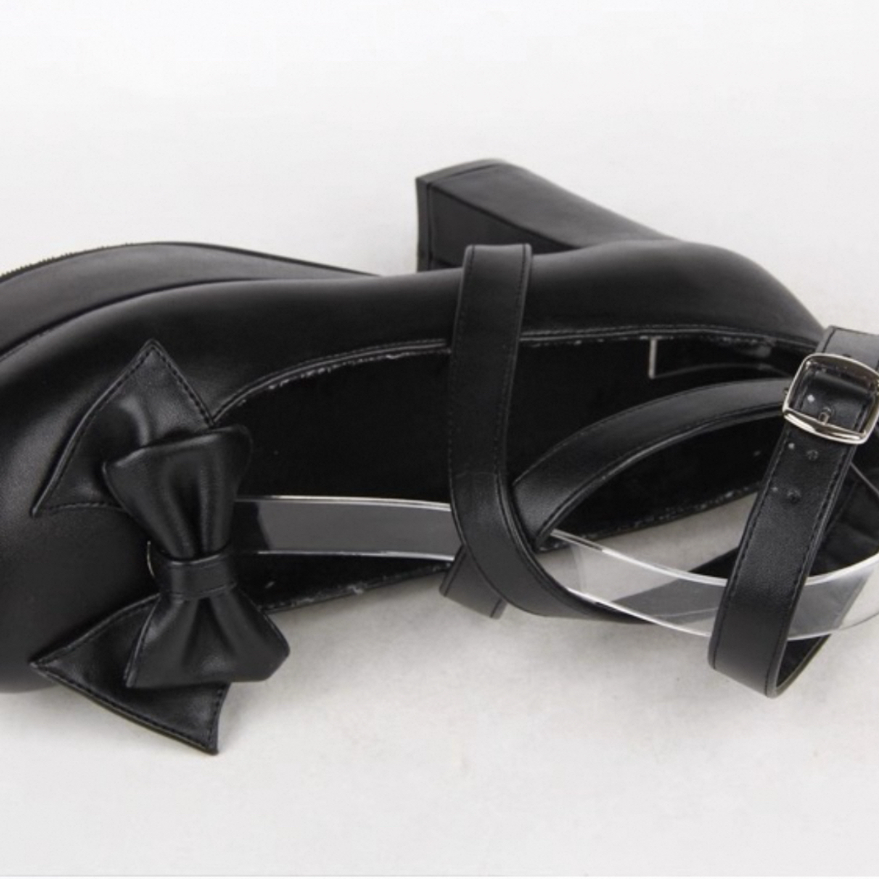 【ゴスロリ】クロスベルトヒールシューズ ロリータ靴 ロリータファッション