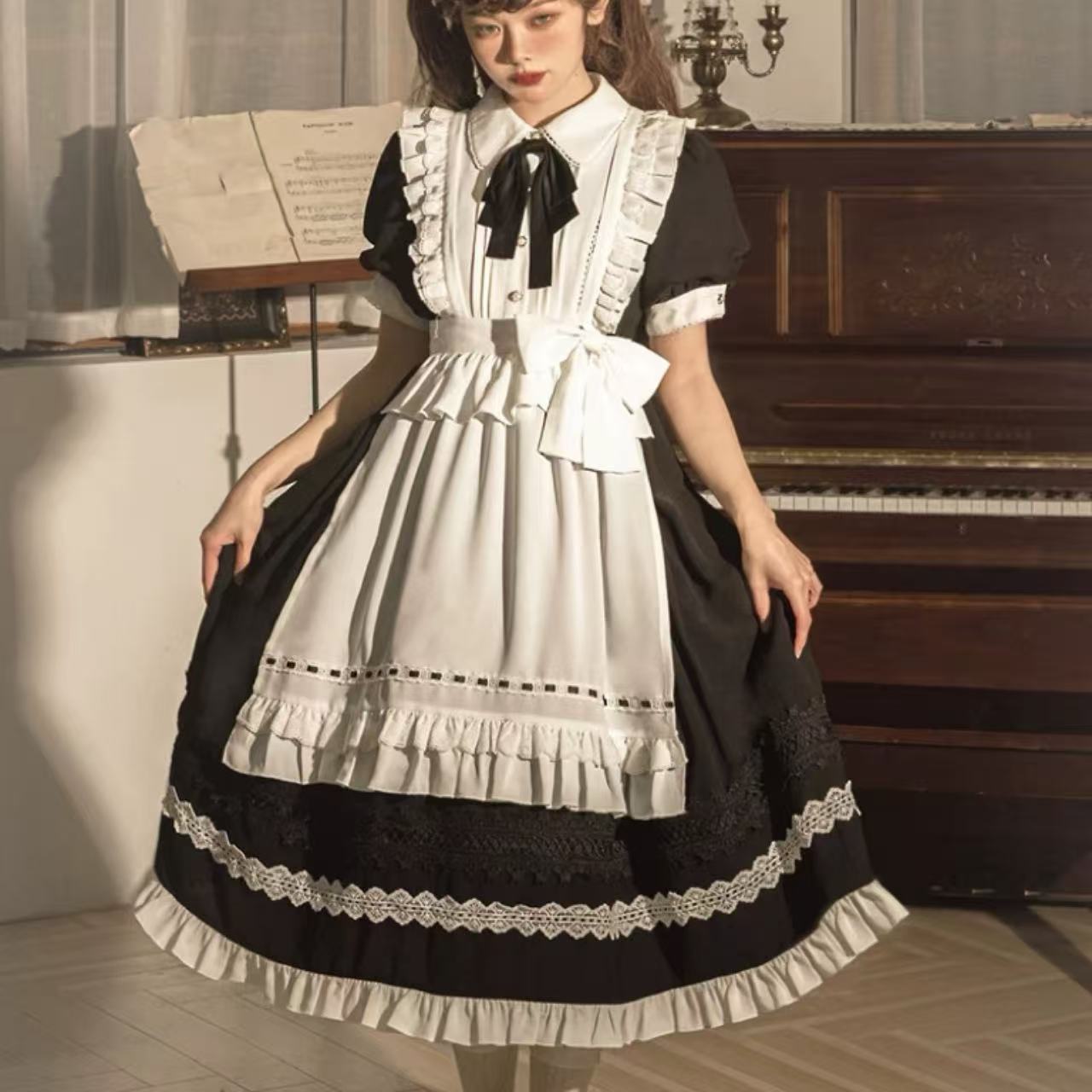 クラシカルロリータ メイド風ロリータドレス