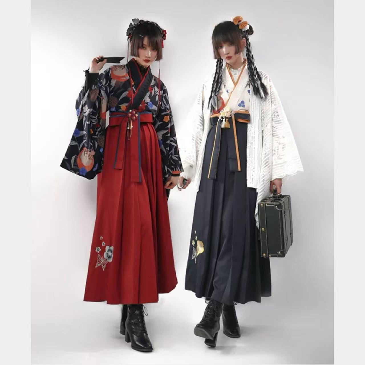 和風ロリータ 蝶舞う着物袴風ロリータ衣装