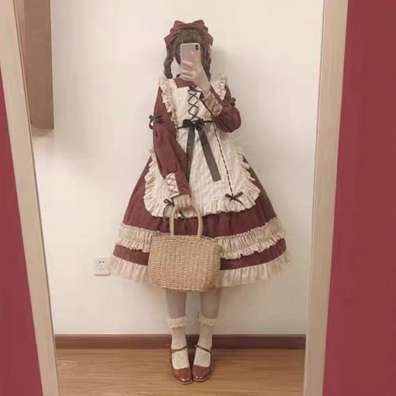 クラシカルロリータ 初心者用 ペールグリーンガーリーフリルワンピース