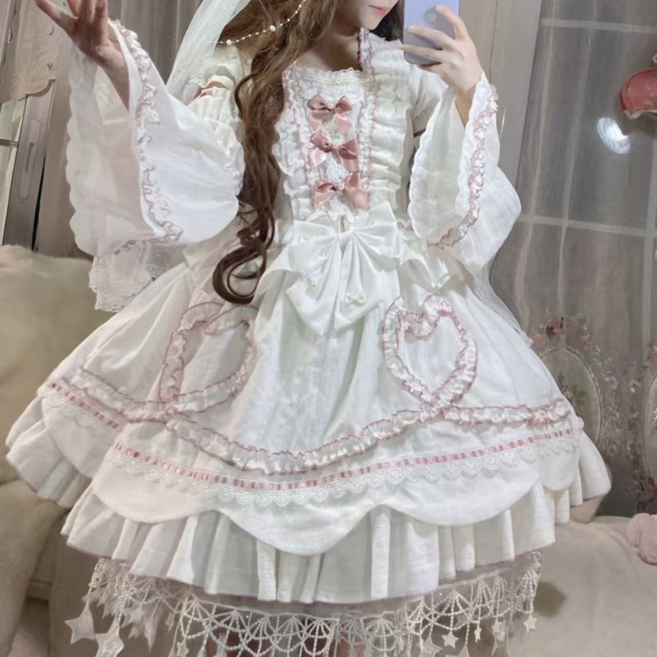 甘ロリータ 星空の花嫁風 甘ロリータドレス