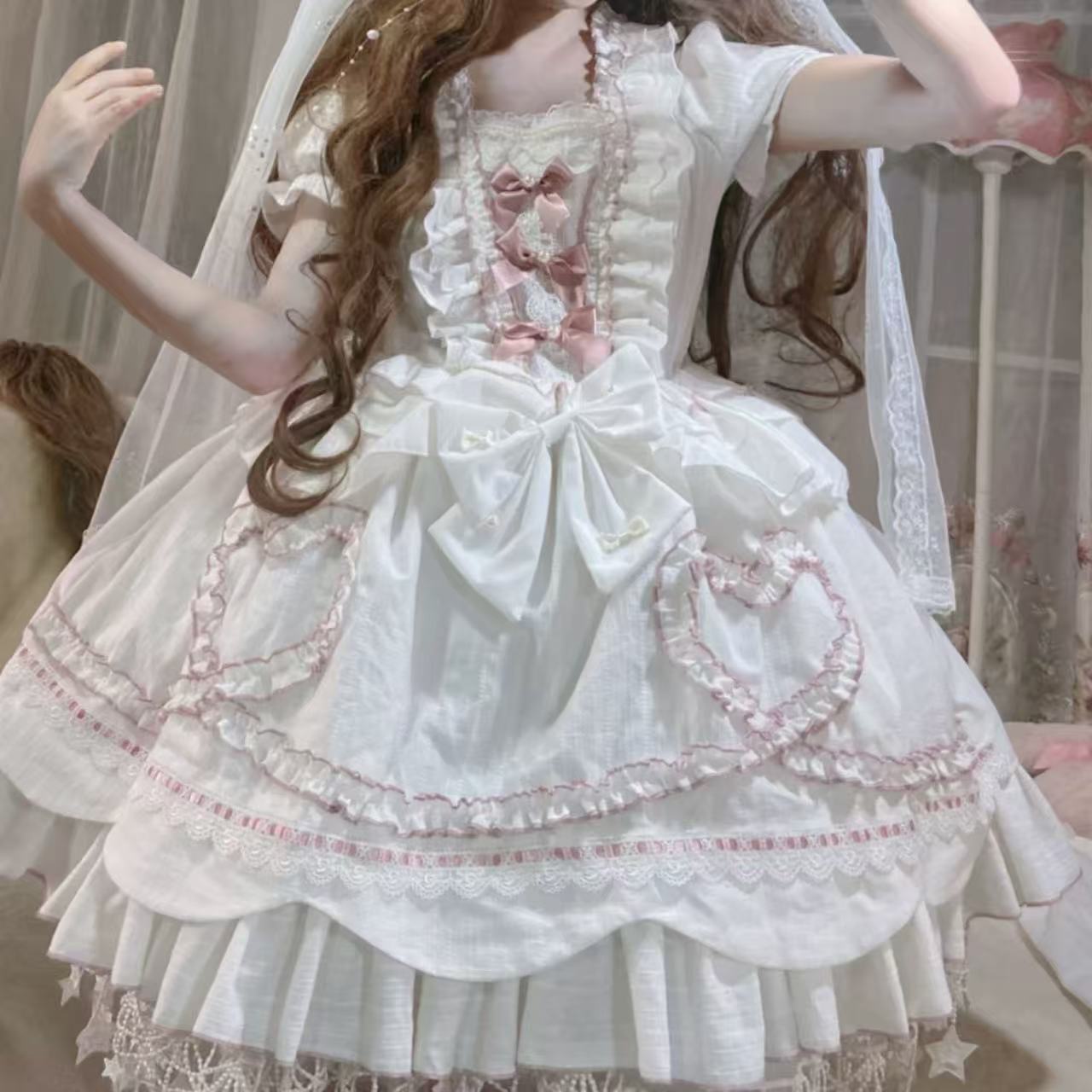 甘ロリータ 星空の花嫁風 甘ロリータドレス