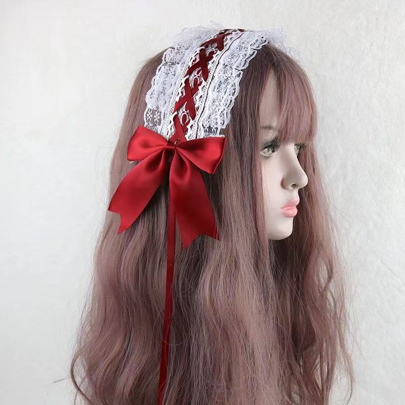 甘ロリータ ビーズレースヘッドドレス