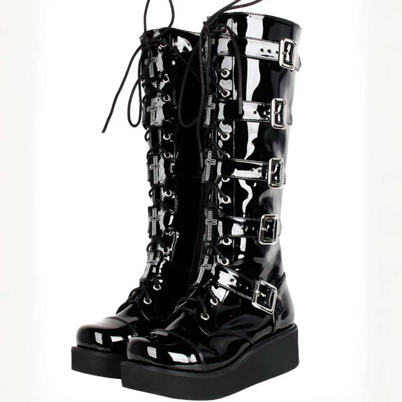 ゴスロリ パンクロングブーツ ロリータ靴