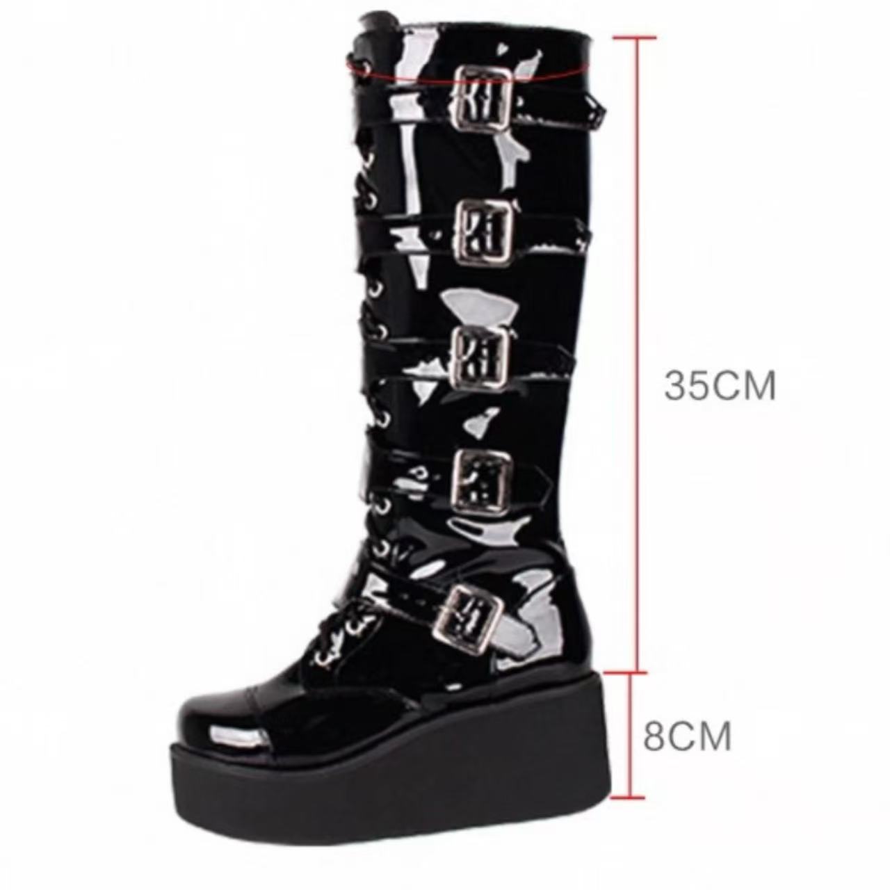 ゴスロリ パンクロングブーツ ロリータ靴