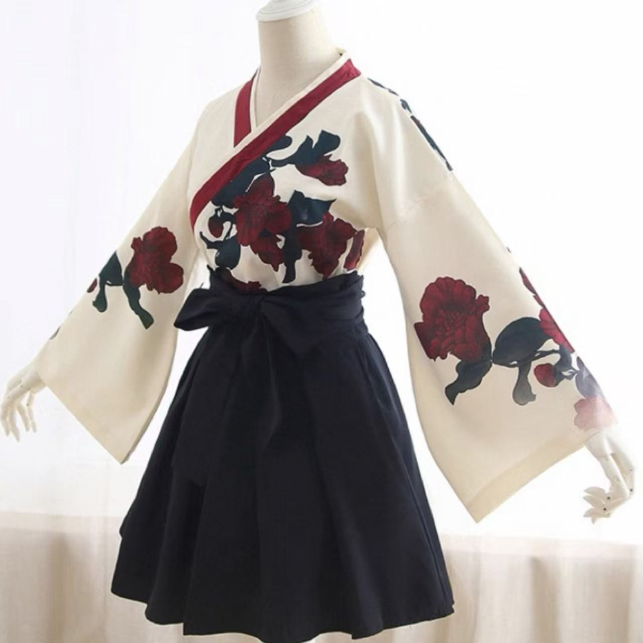 和風ロリータ 着物風ミニスカートワンピース