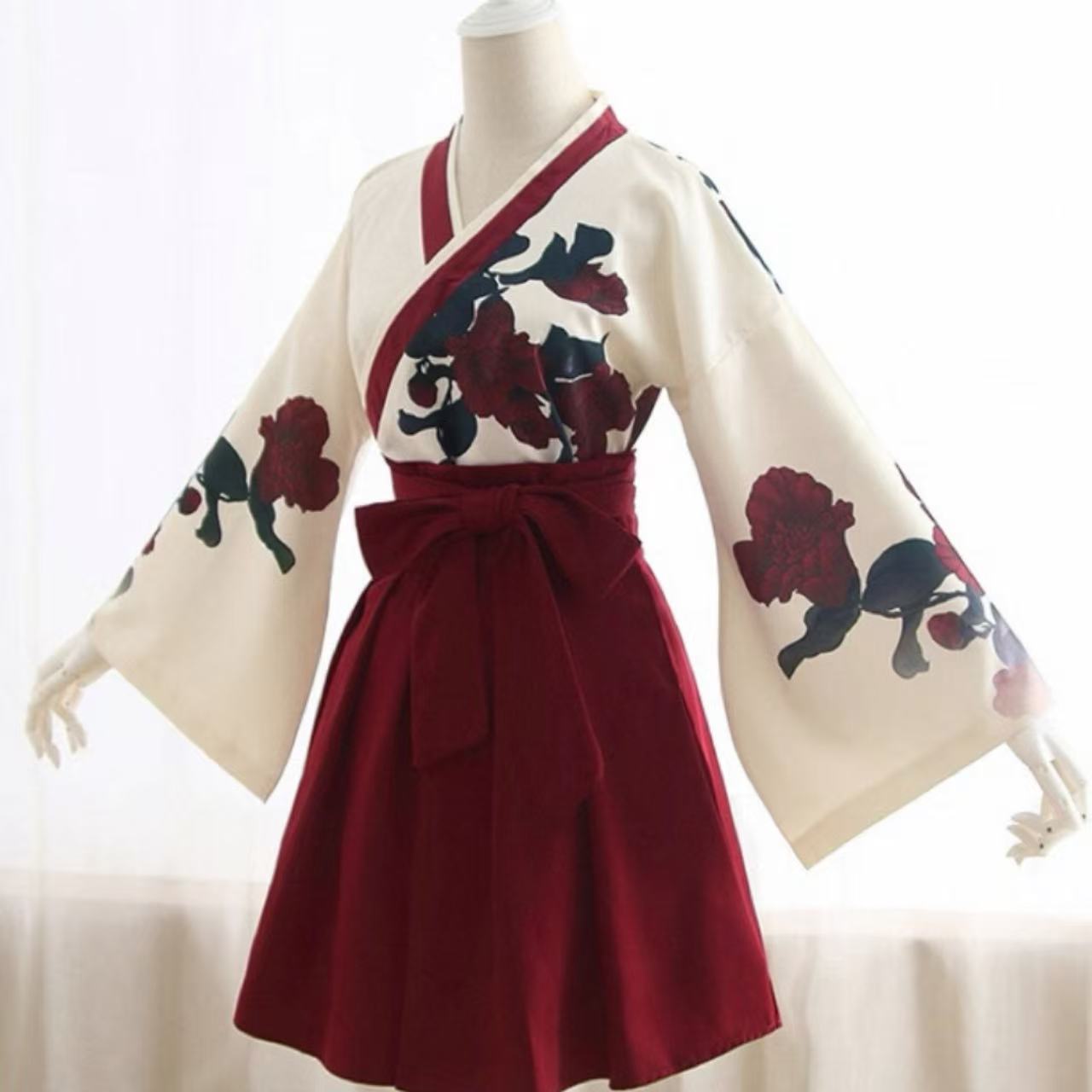 和風ロリータ 着物風ミニスカートワンピース