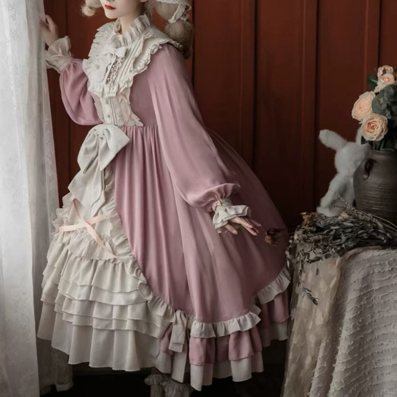 クラシカルロリータ ウエストリボンドレス