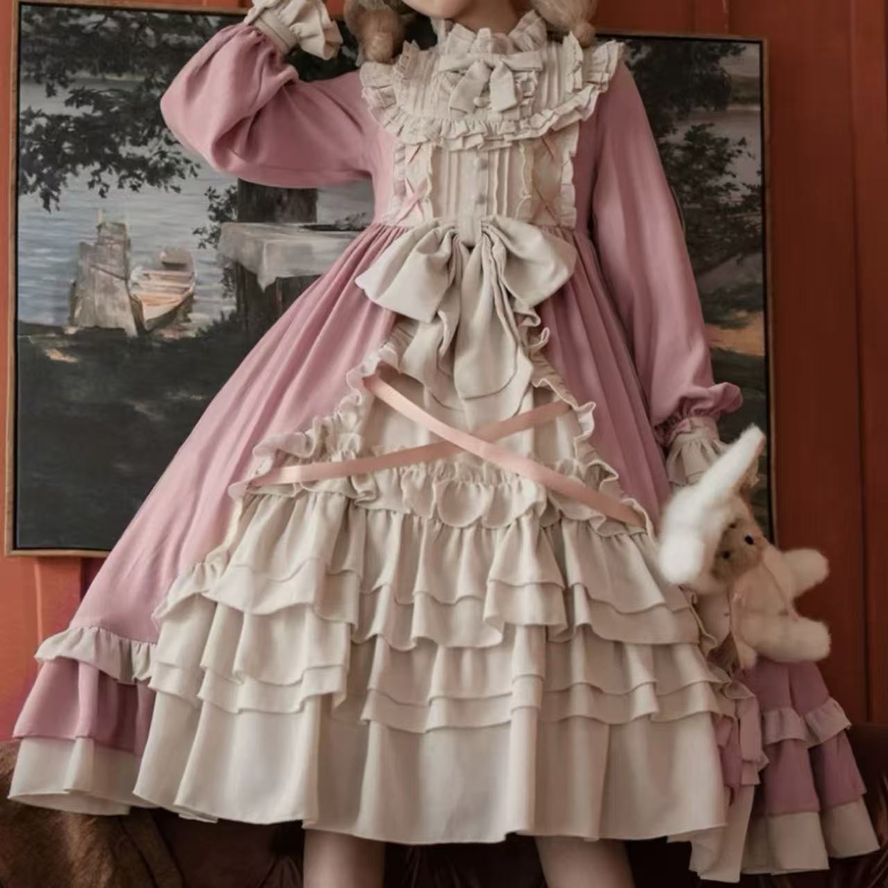 クラシカルロリータ ウエストリボンドレス
