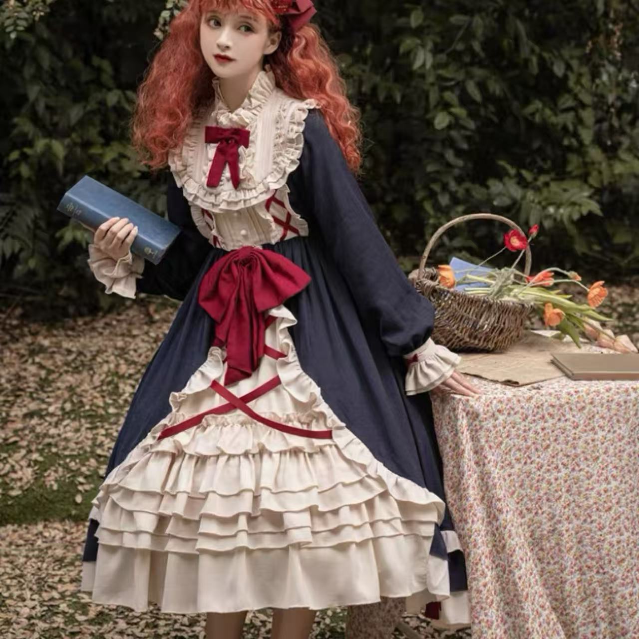 クラシカルロリータ ウエストリボンドレス