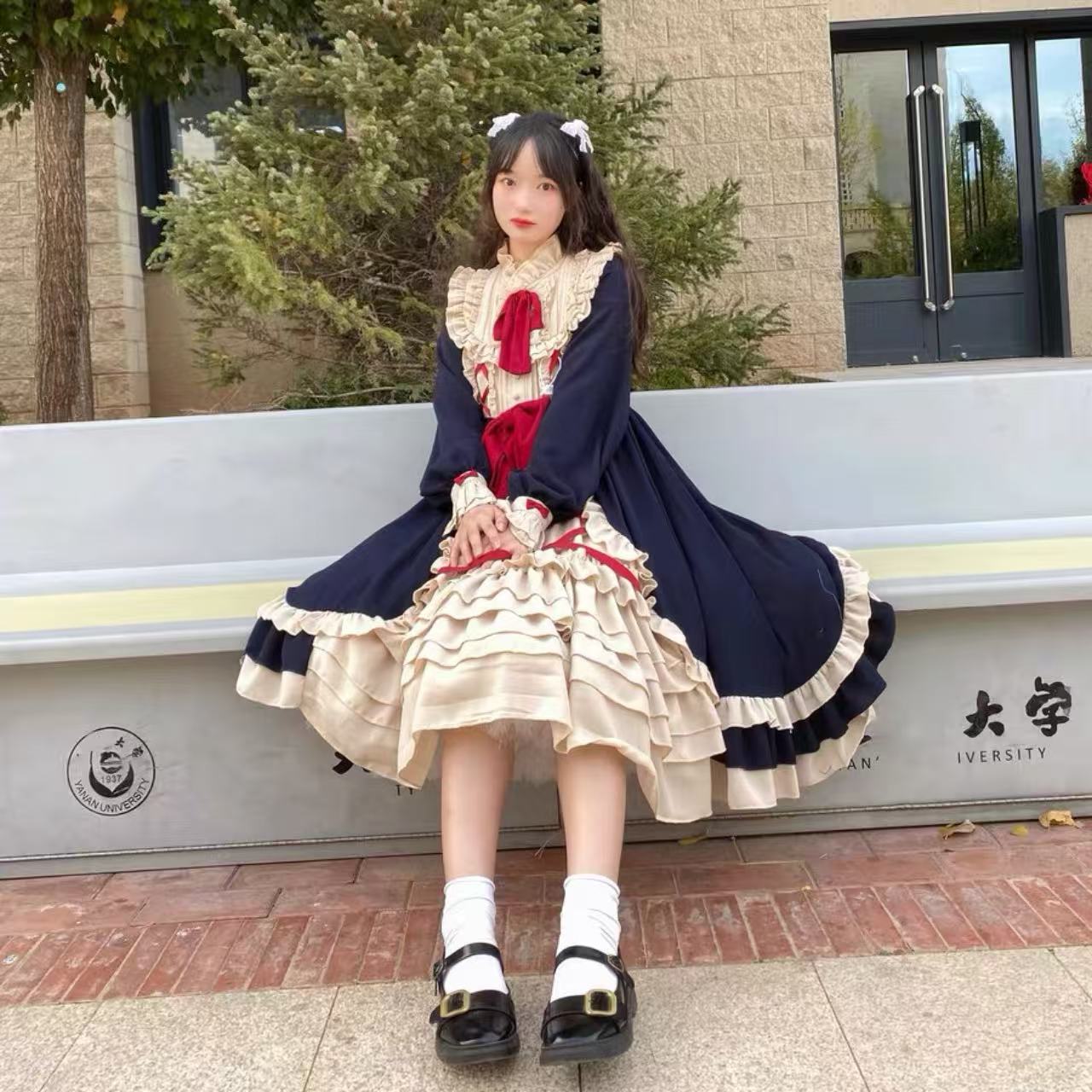 クラシカルロリータ ウエストリボンドレス