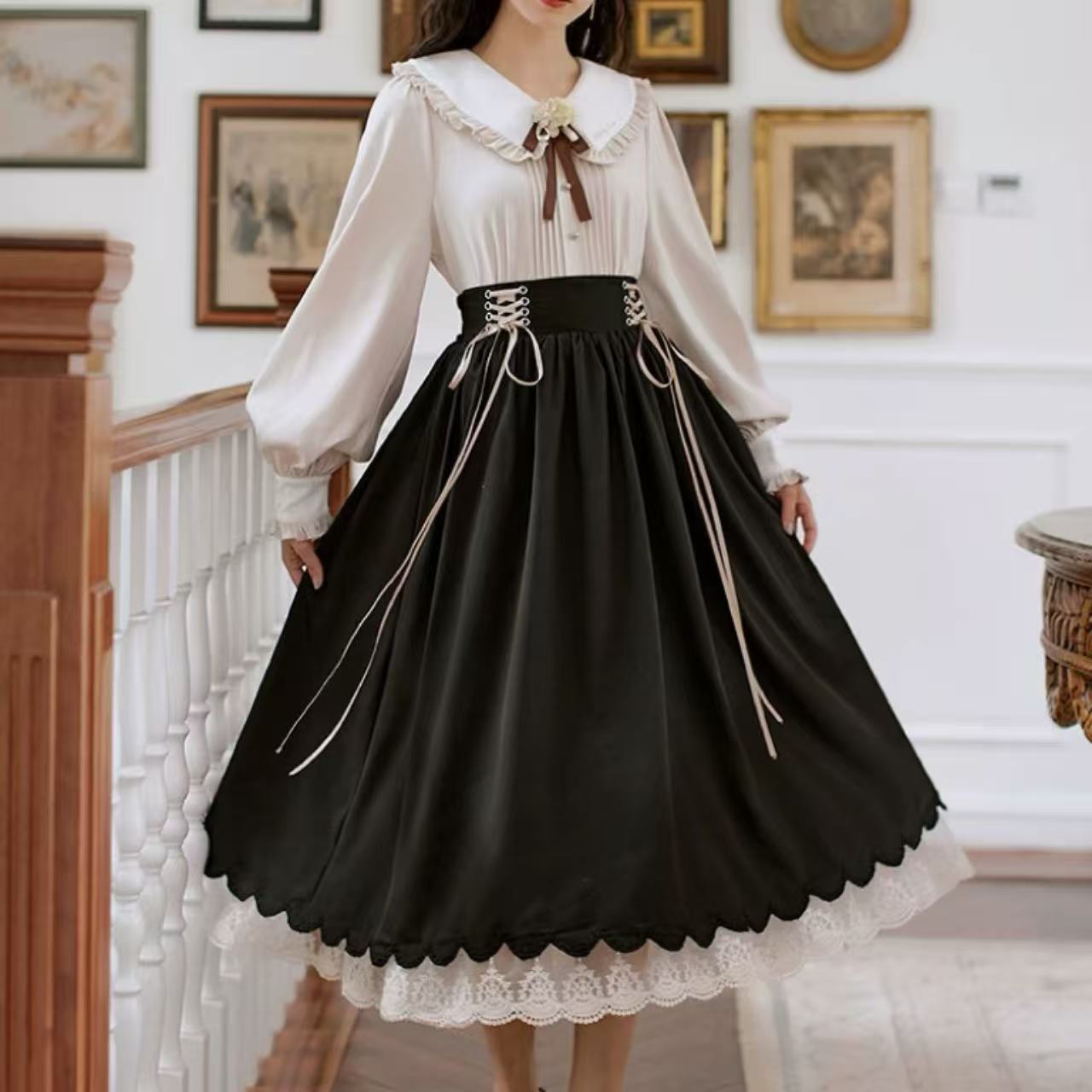 クラシカルロリータ 優雅な貴婦人風ワンピース