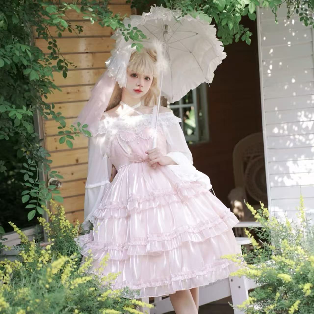 甘ロリータ ケーキスカートのノースリーブドレス