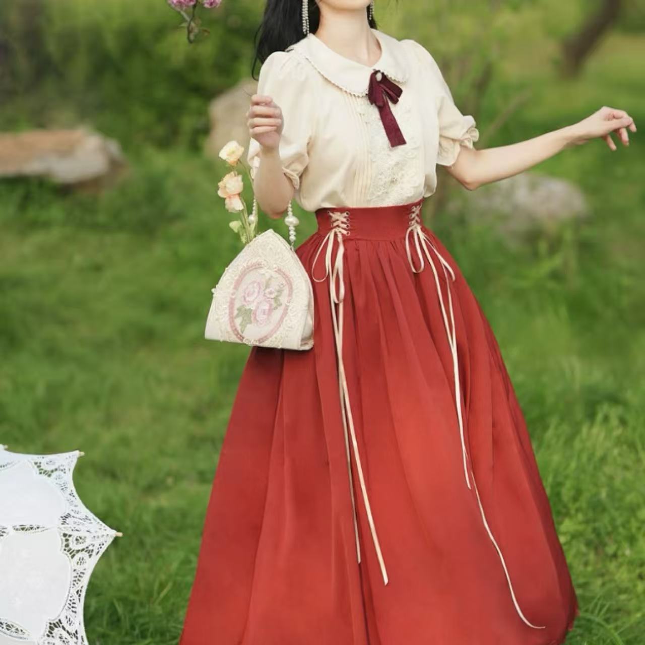 クラシカルロリータ レトロロングスカートドレス