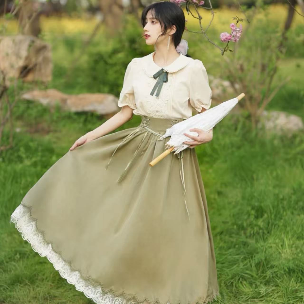 クラシカルロリータ レトロロングスカートドレス