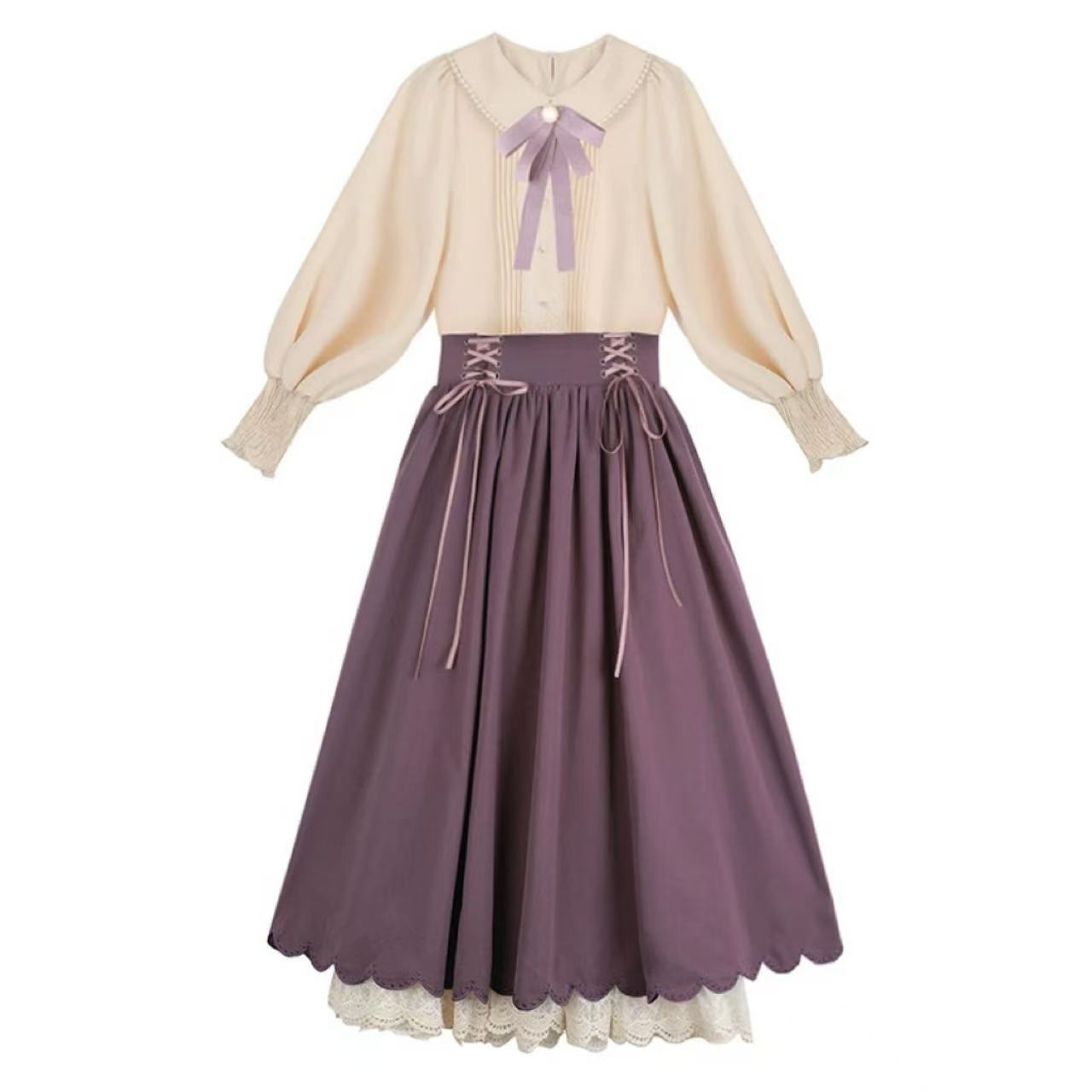 クラシカルロリータ レトロロングスカートドレス