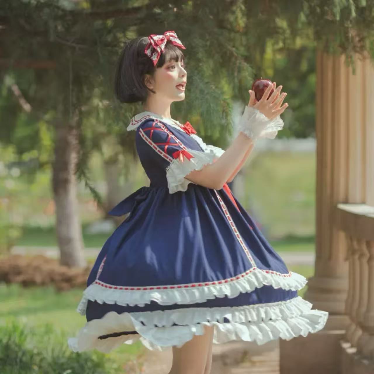 甘ロリータ スノーホワイトメルヘンチックヒロインドレスワンピース