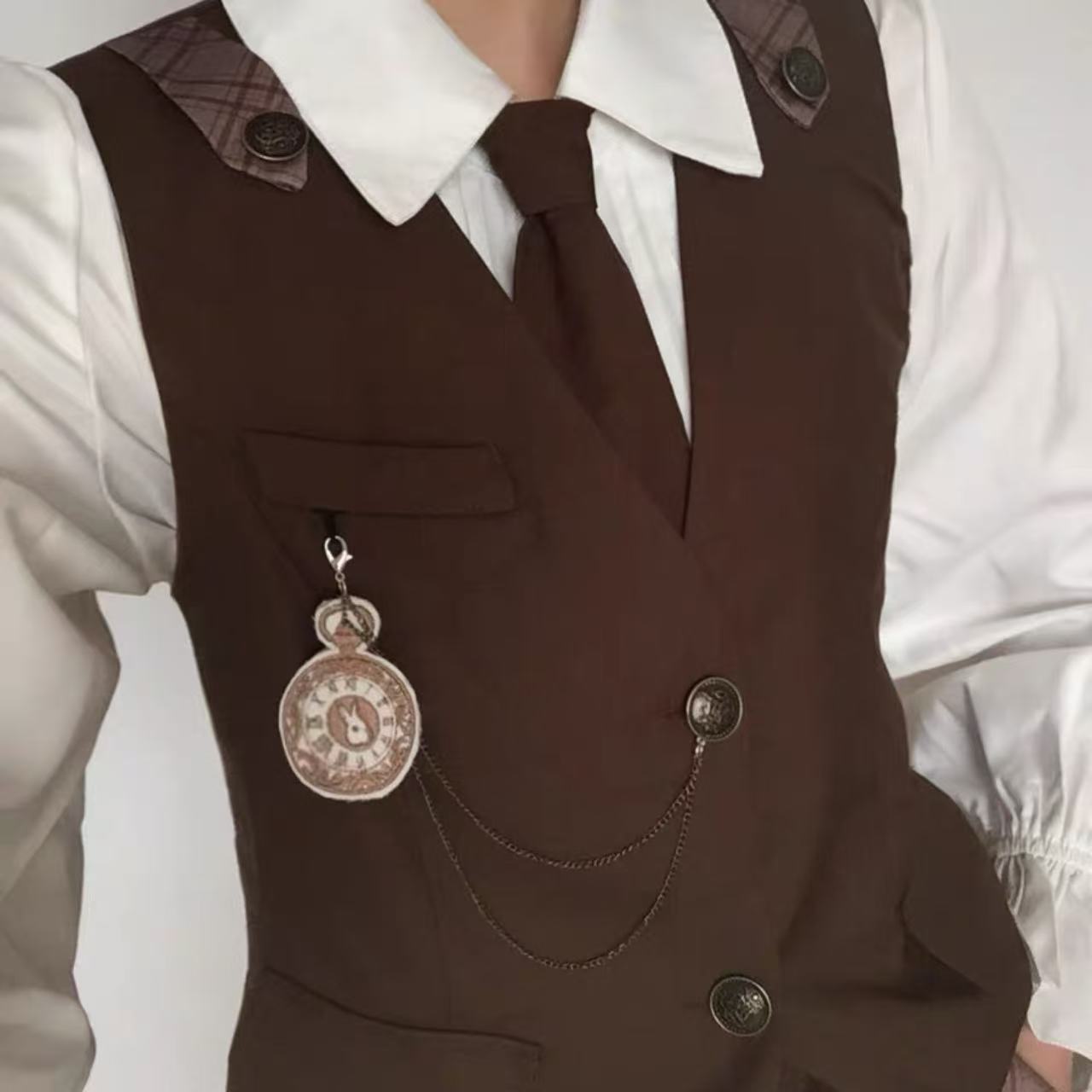 スチームパンク 英国少年風ブラウンセットアップ