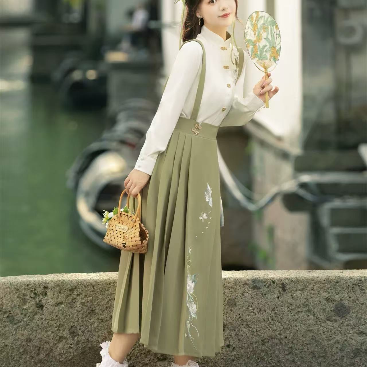 中華ロリータ グリーン ナチュラルセットアップ フルセット