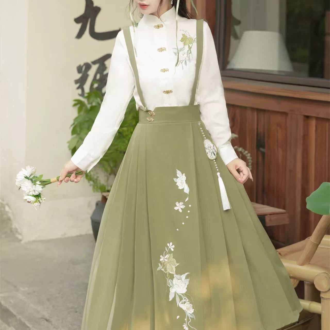 中華ロリータ グリーン ナチュラルセットアップ フルセット