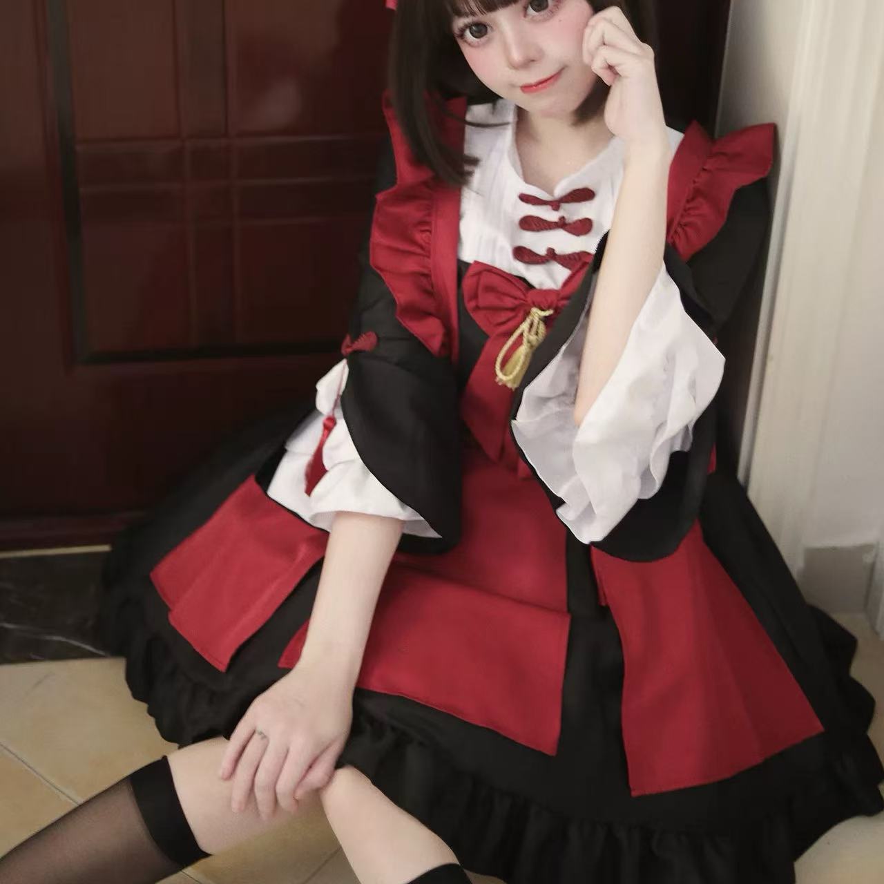 軍服ロリータ 優雅な貴族風フリルワンピース