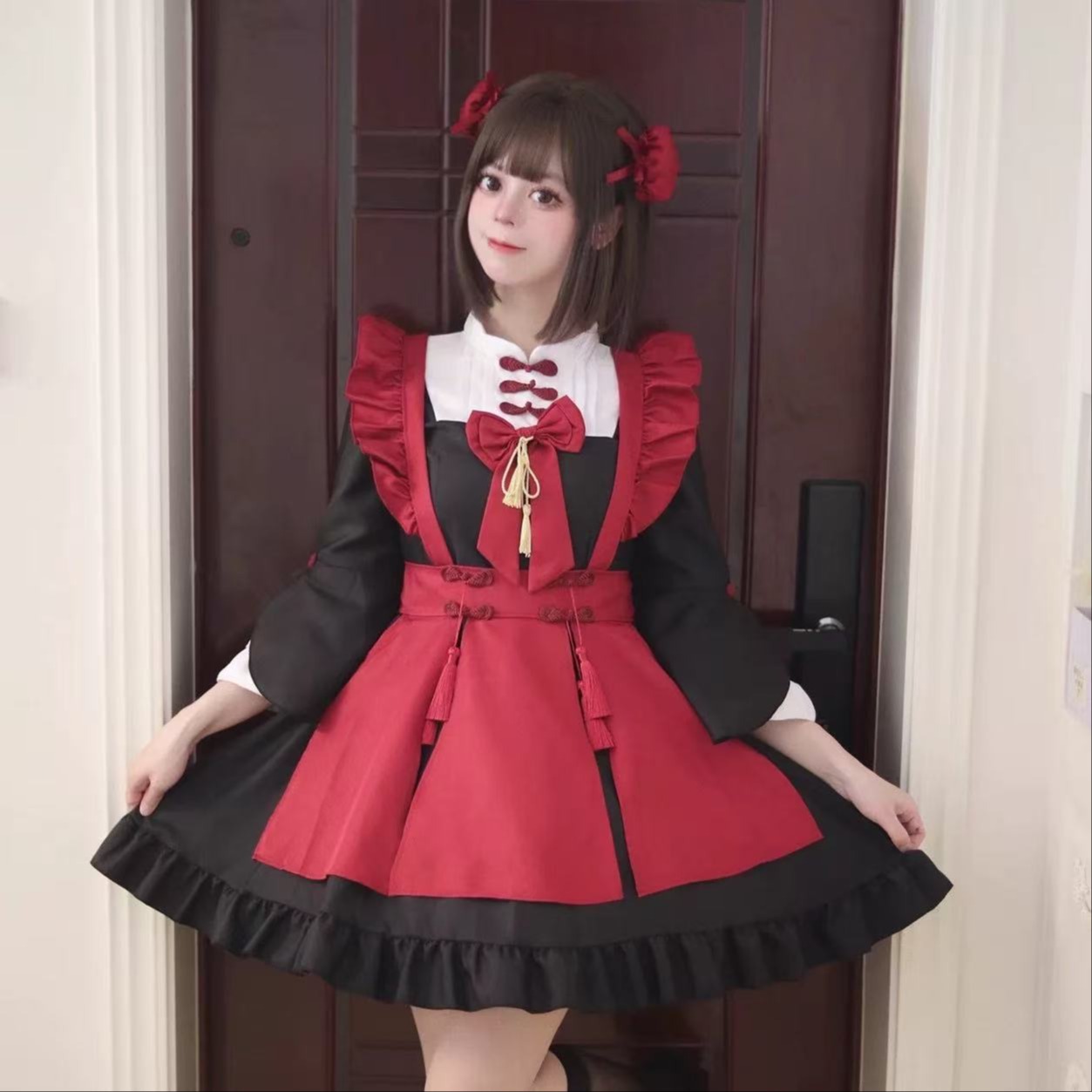 軍服ロリータ 優雅な貴族風フリルワンピース