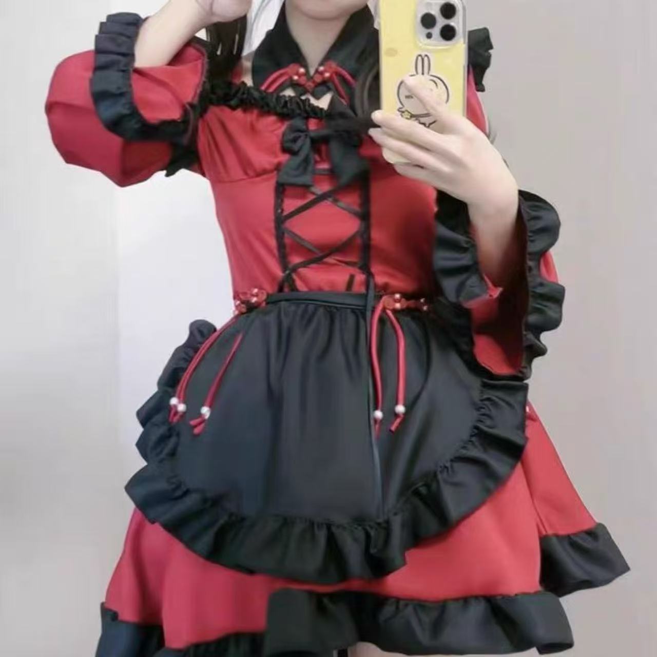 軍服ロリータ ふんわり姫袖リボンワンピース