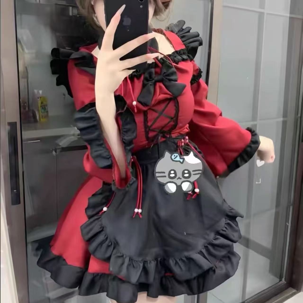 軍服ロリータ ふんわり姫袖リボンワンピース