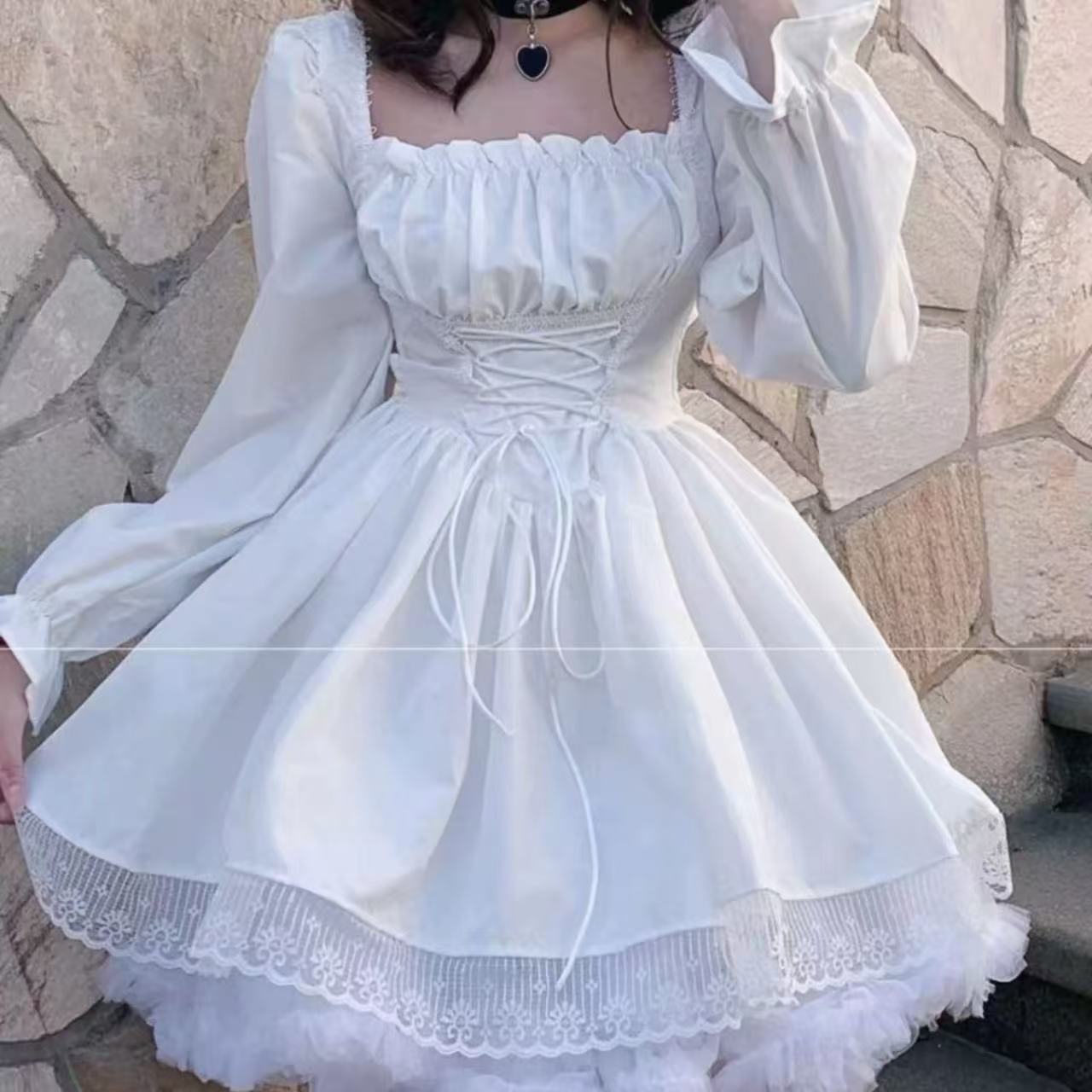 ゴスロリ ふんわりゴシック姫袖ワンピース