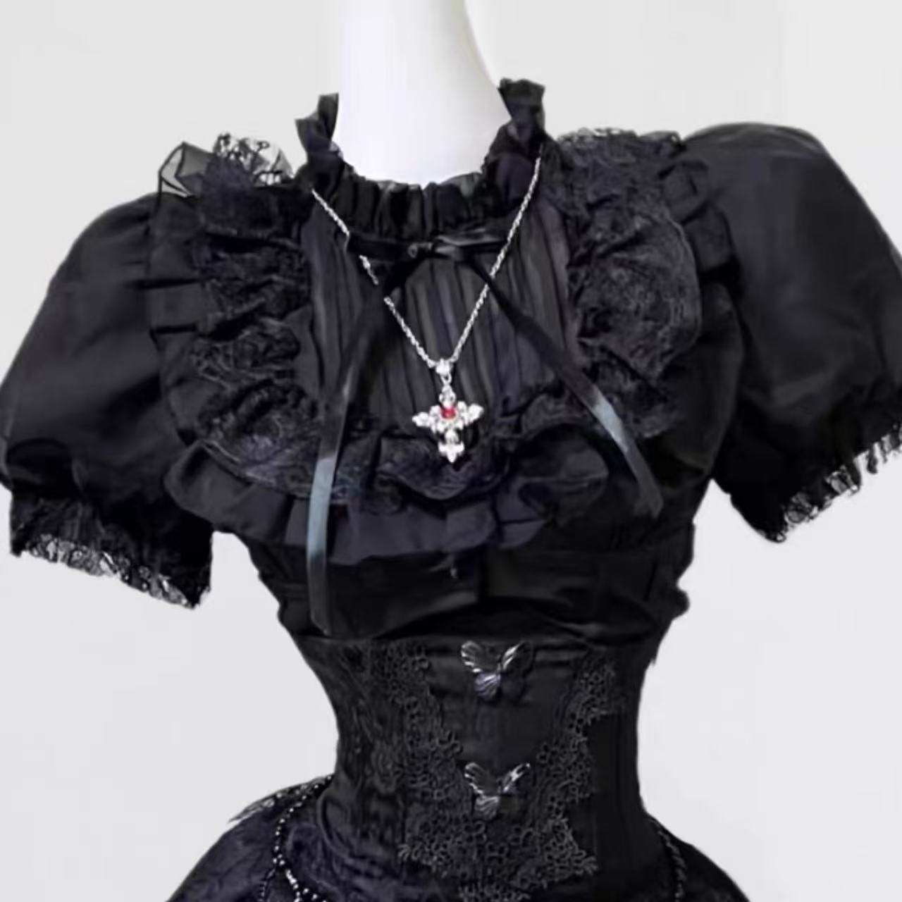 ゴスロリ ナイチンゲール・ダークレースウエストスカート