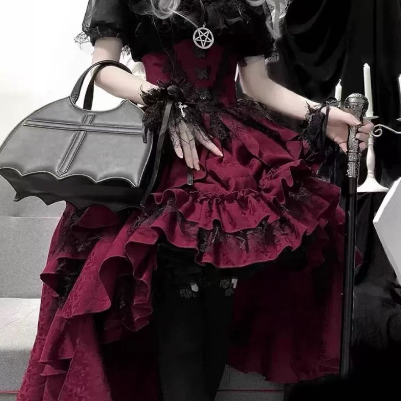 ゴスロリ ナイチンゲール・ダークレースウエストスカート